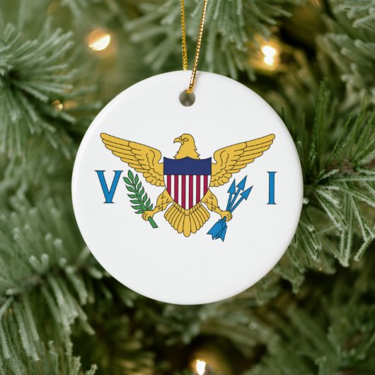 州統一されたヴァージン諸島国旗 セラミックオーナメント (ツリー)
