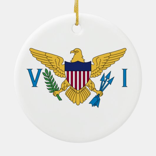 州統一されたヴァージン諸島国旗 セラミックオーナメント (裏面)
