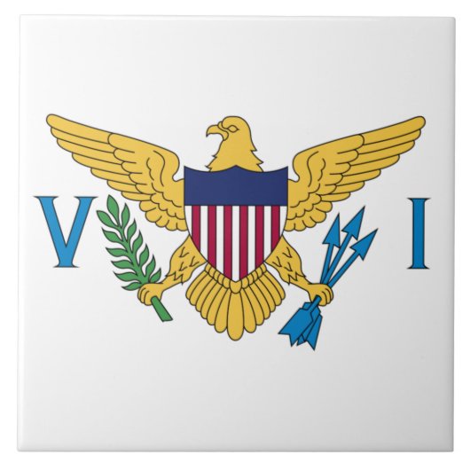 州統一されたヴァージン諸島国旗 タイル (正面)