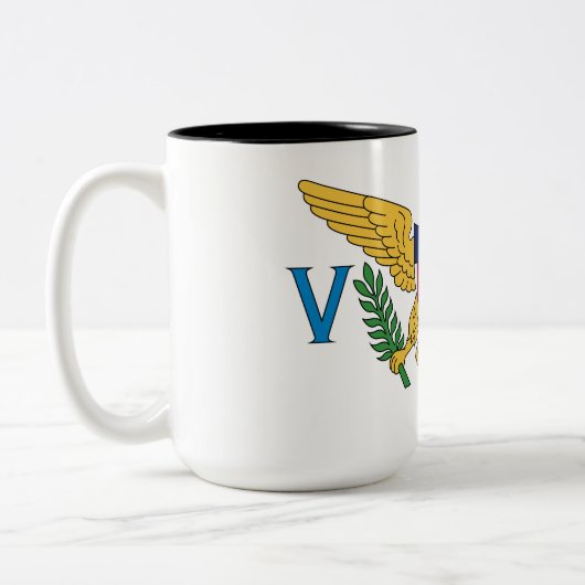 州統一されたヴァージン諸島国旗 ツートーンマグカップ (左)