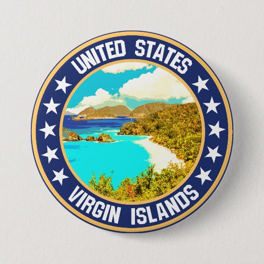州統一されたヴァージン諸島 缶バッジ (正面)