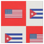 州統一された国旗、キューバ国旗の白・赤BG ファブリック (クローズアップ)