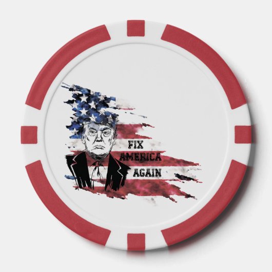 州統一された国旗。ドナルド・トランプ。 ポーカーチップ (正面)