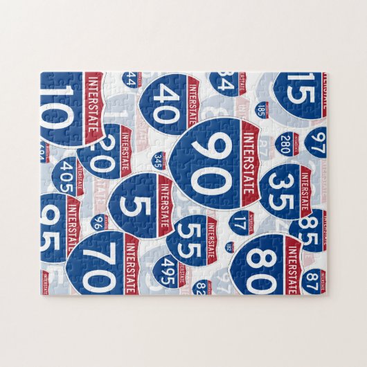 州統一された州間高速道路シンボルや象徴 ジグソーパズル (横)