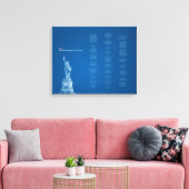 州統一された憲法ブルーと自由の像 キャンバスプリント (インサイチュ (リビング))