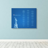 州統一された憲法ブルーと自由の像 キャンバスプリント (インサイチュ (ウッドフロア))