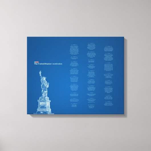 州統一された憲法ブルーと自由の像 キャンバスプリント (正面)