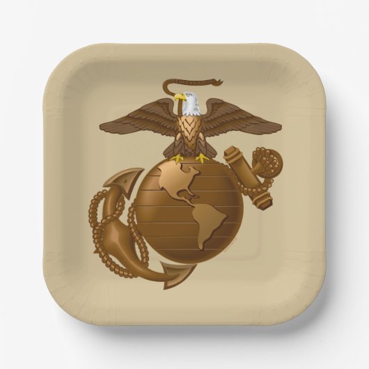 州統一された海兵隊 |フルカラーEGA – ブロンズ ペーパープレート (正面)