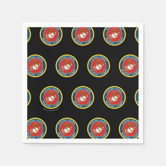 州統一された海兵隊 | Marine Corpsシール1 スタンダードカクテルナプキン (正面)