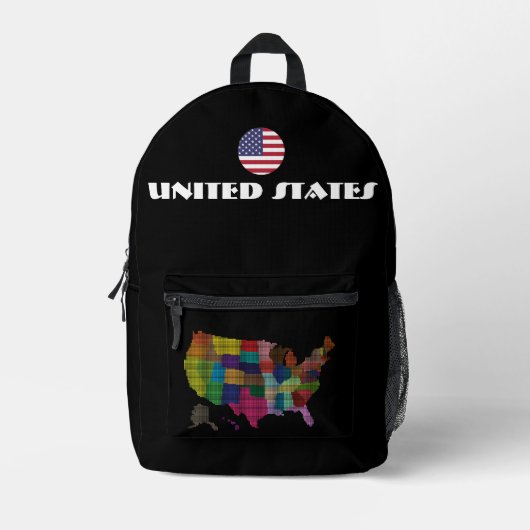 州統一された特別観光客ギフトクラシック プリントバックパック (正面)