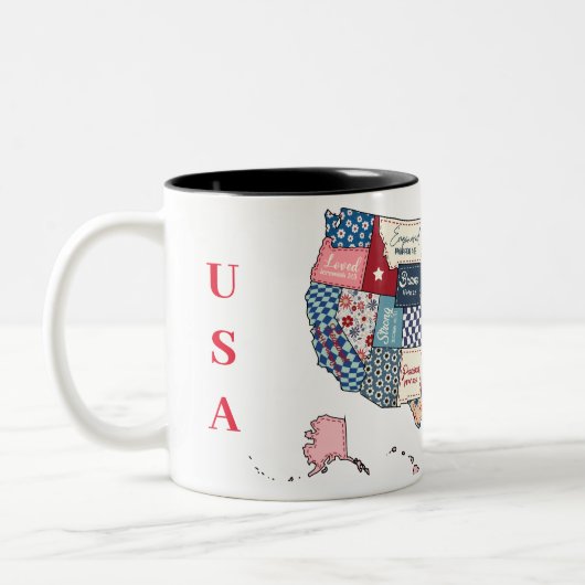 州統一された独立記念日コーヒーマグ ツートーンマグカップ (左)
