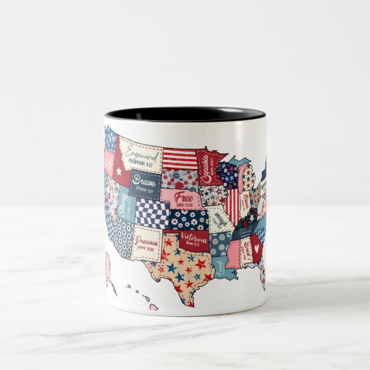 州統一された独立記念日コーヒーマグ ツートーンマグカップ (中央)