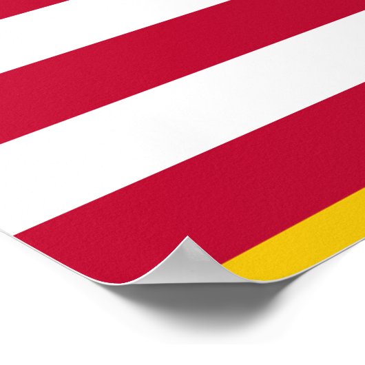 州統一された金ゴールド軍旗の海事旗 ポスター (角)