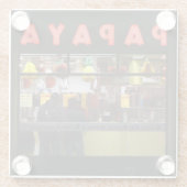 州統一された、ニューヨーク。グレーのパパイヤ：窓 ガラスコースター (裏面)