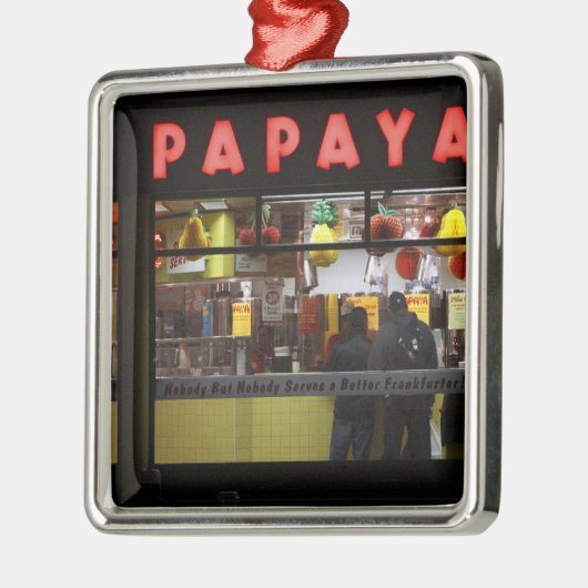 州統一された、ニューヨーク。グレーのパパイヤ：窓 メタルオーナメント (左)