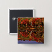 州統一された、ミシガン、上部半島。秋 缶バッジ (正面&裏面)