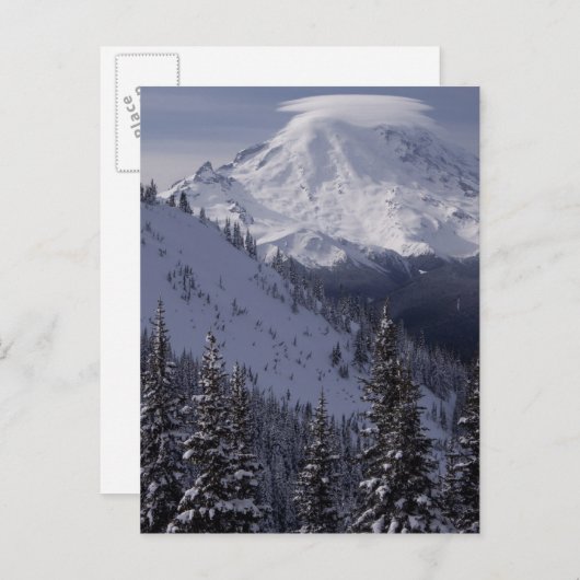 州統一された，ワシントン，レイニア山のビュー ポストカード (正面/裏面)
