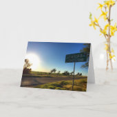 州行の夕日のグリーテ空白のィングカード（内部） カード (黄色い花)