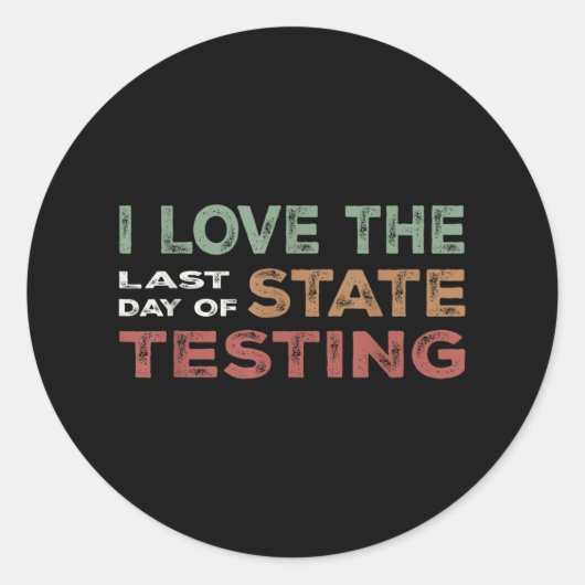 州試験週間かわいい生徒お祝い ラウンドシール (正面)