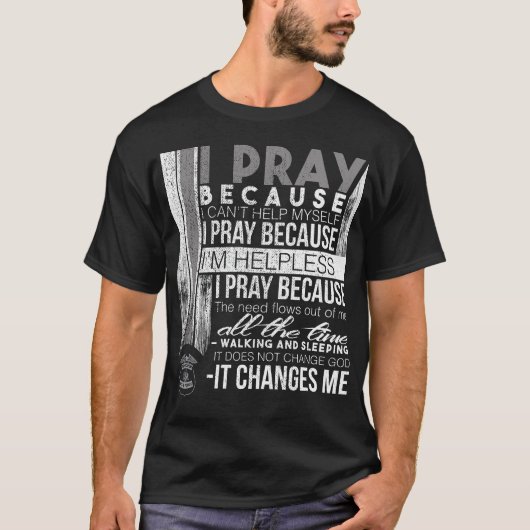 州警察官の祈りの言葉の州の警察のTシャツのハイウェー Tシャツ (正面)