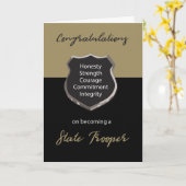 州警察官、お祝い、タンおよび黒 カード (黄色い花)