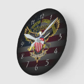 州軍の統一された退役軍人、誇り高く奉仕 ラウンド壁時計 (傾斜)
