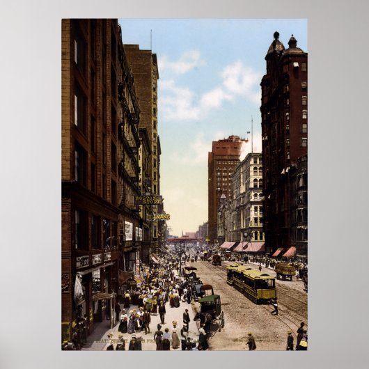 州通りノースマディソン通りシカゴ ポスター (正面)