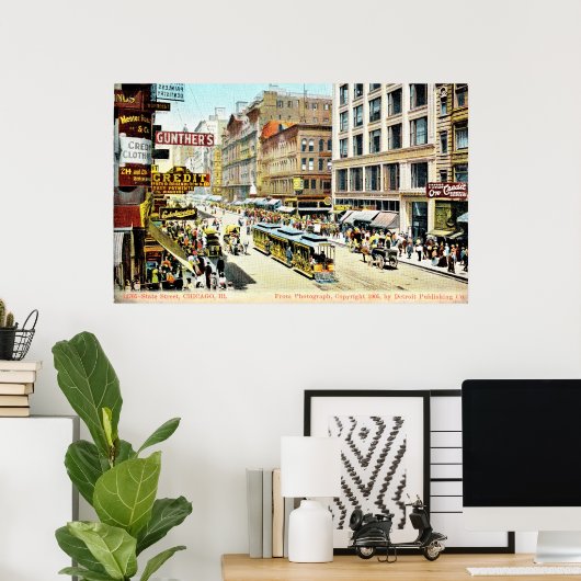 州通り、イリノイ州シカゴヴィンテージ ポスター (ホームオフィス)