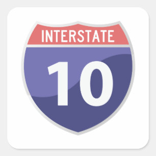 州連帯の10 (I-10)遠征旅行ステッカー スクエアシール