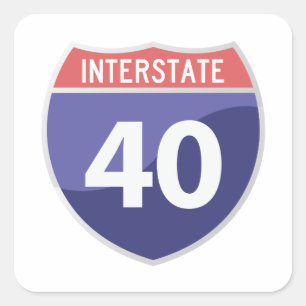州連帯の40 (I-40)遠征旅行ステッカー スクエアシール