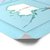 州都が示されたアメリカ合衆国の地図 ポスター (角)