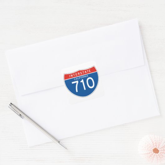 州間標識710 – カリフォルニア スクエアシール (封筒)