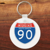 州間標識90 – サウスダコタ キーホルダー (正面)
