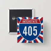 州間高速道路405号線 缶バッジ (正面&裏面)
