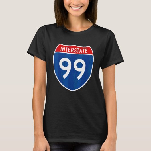 州間高速道路99号線 シールド標識 A2 Tシャツ (正面)