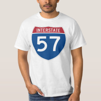 州間57(I-57)ハイウェイ標識 Tシャツ