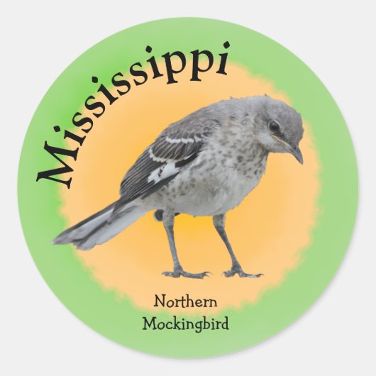 州鳥（ミシシッピ州） ラウンドシール (正面)