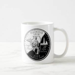 州4分の1イリノイ裏側フェイク コーヒーマグカップ