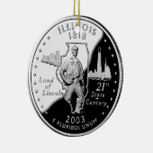 州4分の1イリノイ裏側フェイク セラミックオーナメント (右)