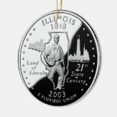 州4分の1イリノイ裏側フェイク セラミックオーナメント (左)