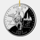 州4分の1イリノイ裏側フェイク セラミックオーナメント (裏面)