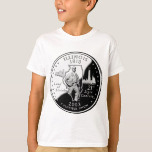 州4分の1イリノイ裏側フェイク Tシャツ