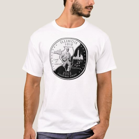 州4分の1イリノイ裏側フェイク Tシャツ (正面)