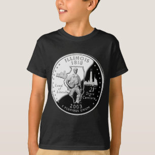 州4分の1イリノイ裏側フェイク Tシャツ