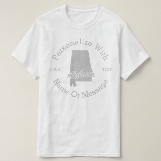 州・オブパーソナライズされた・アラバマTシャツ Tシャツ (デザイン正面)