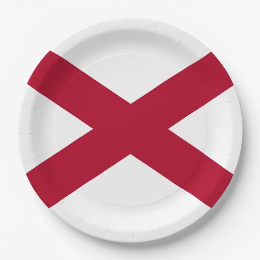 州・オブ・アラバマ州旗 ペーパープレート (正面)