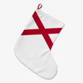 州・オブ・アラバマ州旗 ラージクリスマスストッキング (正面 (吊り時))