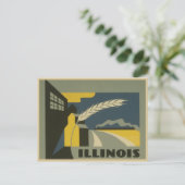 州・オブ・イリノイヴィンテージイラストレーション ポストカード (スタンド正面)