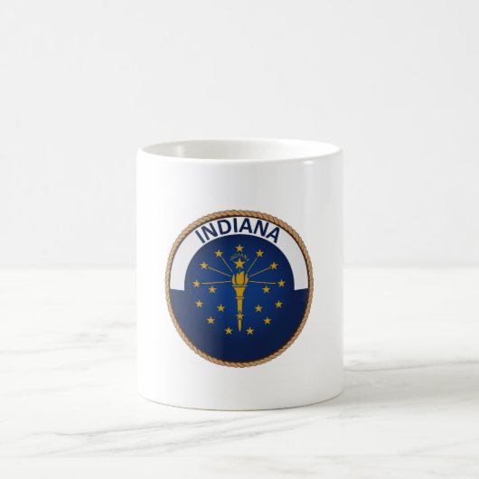 州・オブ・インディアナ州旗印 コーヒーマグカップ (中央)