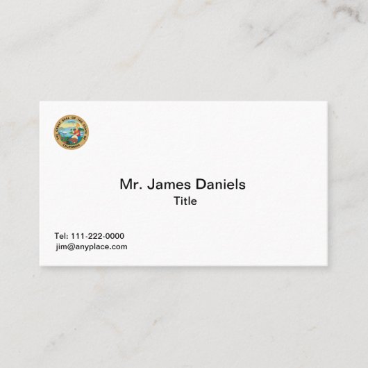 州・オブ・カリフォルニアシ素晴らしール 名刺 (正面)